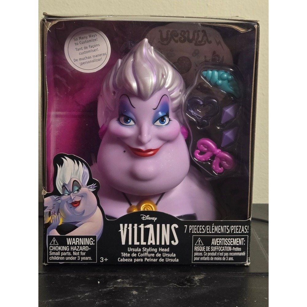 Disney Villains Ursula Styling Head Just Play Little‎ Mermaid Toy 7pc Set Purple